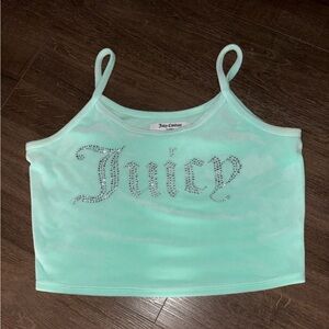 Juicy Couture Mint Rhinestone Logo Crop Camisole